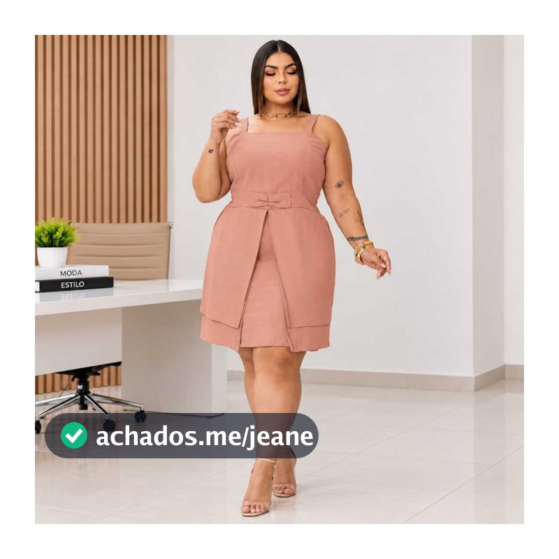 Vestido Feminino Plus Size Alça Elegante Casual