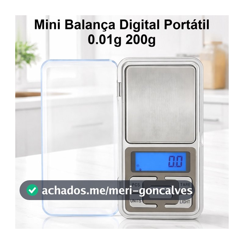 Mini Balança Digital Portátil Alta Precisão 0.01g  200g Joias Ouro Prata Alimentos Laboratório Metal