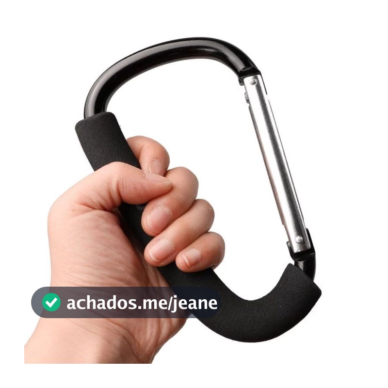 Mosquetão Gancho Multiuso para Carrinho de Bebê, Reforçado com Espuma – Suporta até 45kg – Gancho para Sacolas e Bolsas