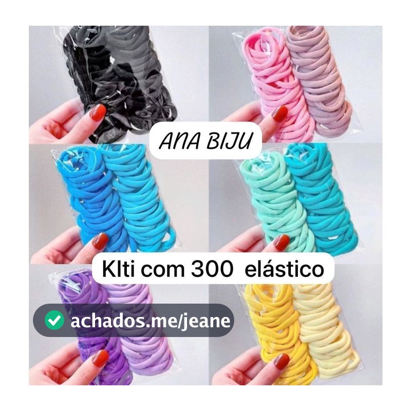 Kit 300 Xuxinha Elástico de Cabelo Xuxinha Criança Adulto Rabicó 300 Unidades-Grande-INLIS ANA