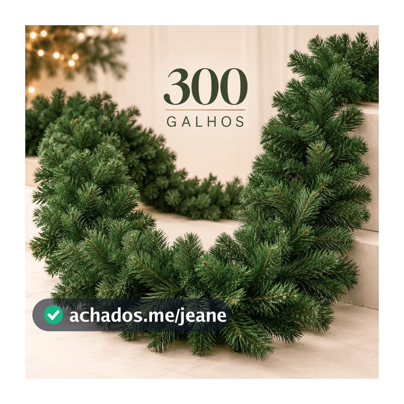 Festão Aramado de Natal 2,70m 300 Galhos Decoração Natalina Enfeite