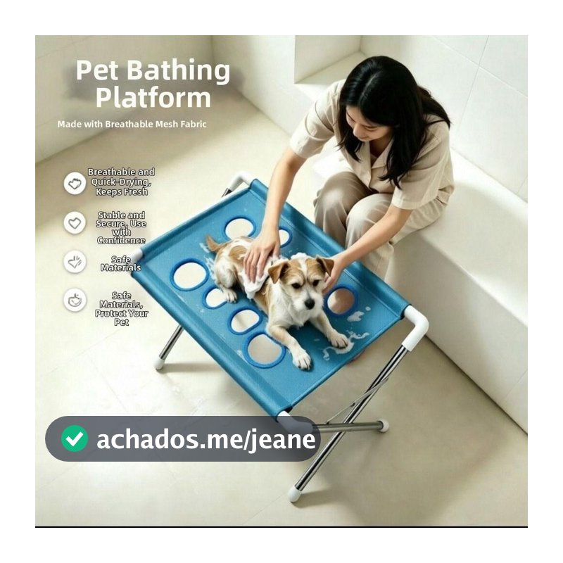 Mesa Para Cuidados Com Animais De Estimação SD413UDC , Suporte De Banho Dobrável Antiderrapante , Rede De Malha De Secag
