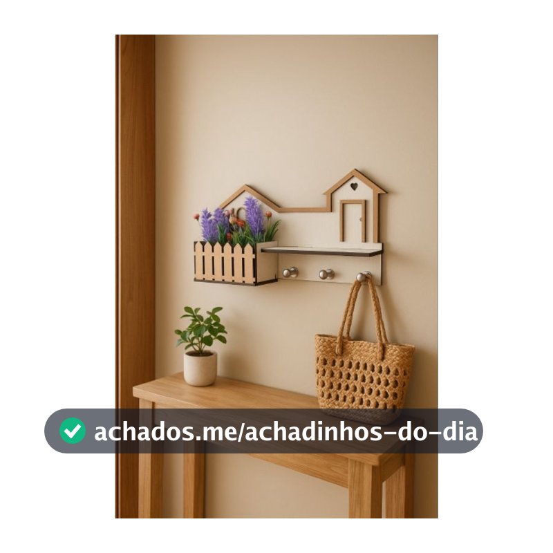 PORTA CHAVE CASA DAS FLORES | MDF DE ALTA QUALIDADE | 3 GANCHOS