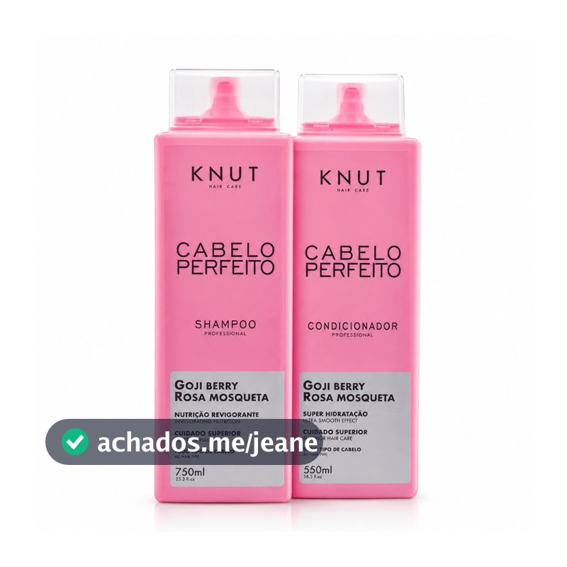 KNUT Kit Cabelo Perfeito (Shampoo 750ml + Condicionador 550ml) - Fórmula Exclusiva