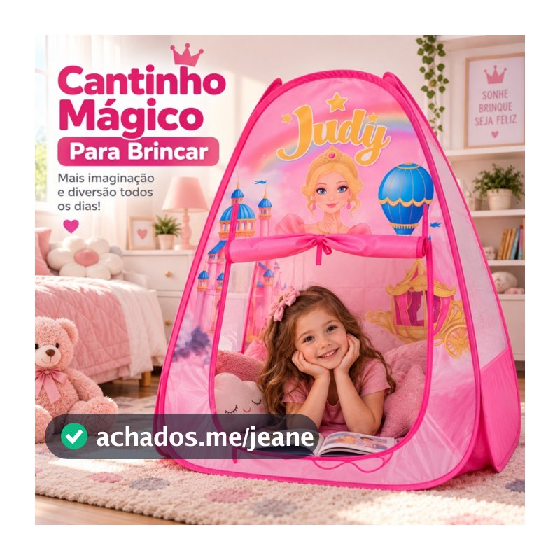 Barraca Infantil Menina Cabana Toca Pop-up Princesa Castelo Dobrável com Bolsa