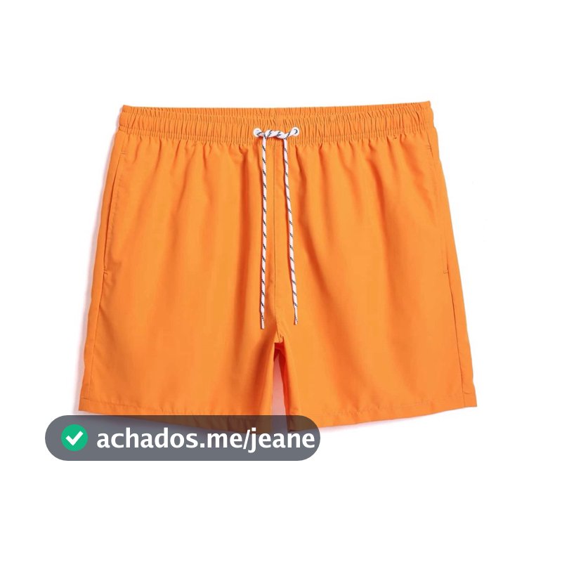 Short masculino forrado Mauricinho laranja