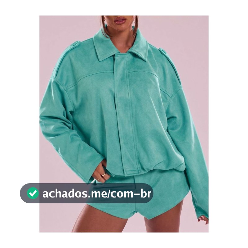 Jaqueta Feminina Casaco Camurça Oversized Estilo Europeu Gringa Tendência Inverno