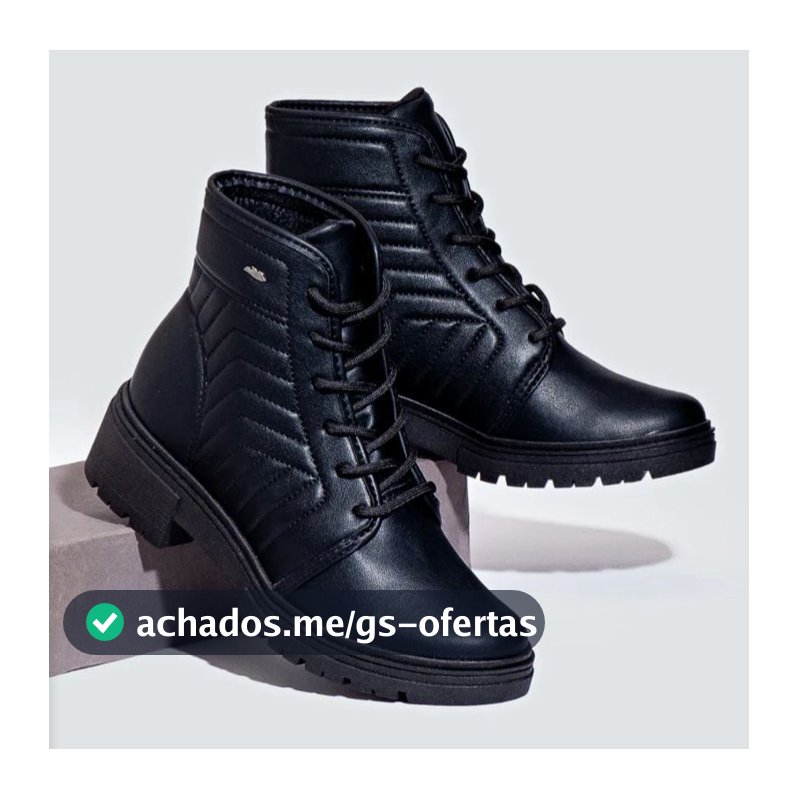 Bota Feminina Cano Curto Coturno All Black Modare MILLA Ultraconfort Moda 2026 34 Ao 39 Envio Express 24 HRS !