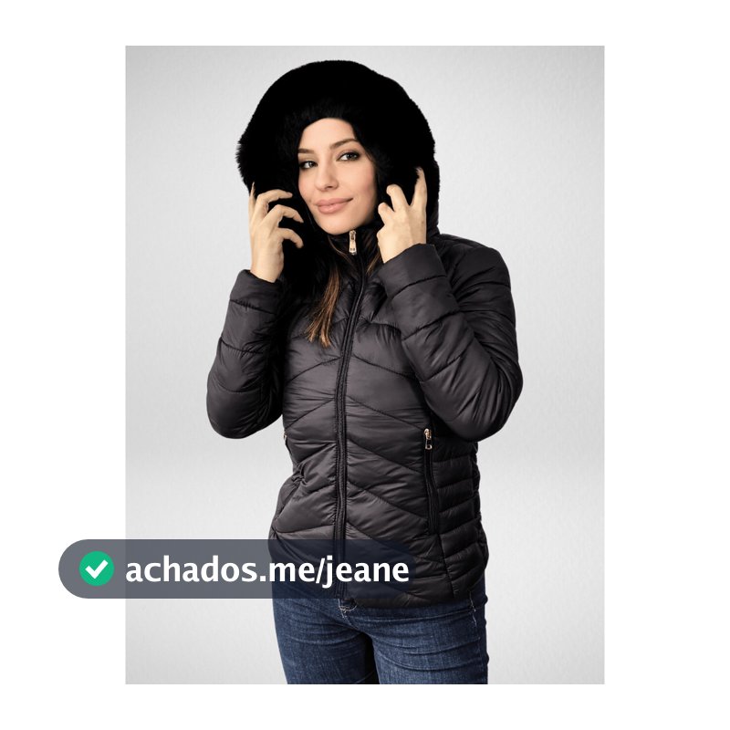 Jaqueta Casaco Blusa Feminina Bobojaco Puffer Peluciada Forrada Com Capuz Removível Macia Leve Confortável