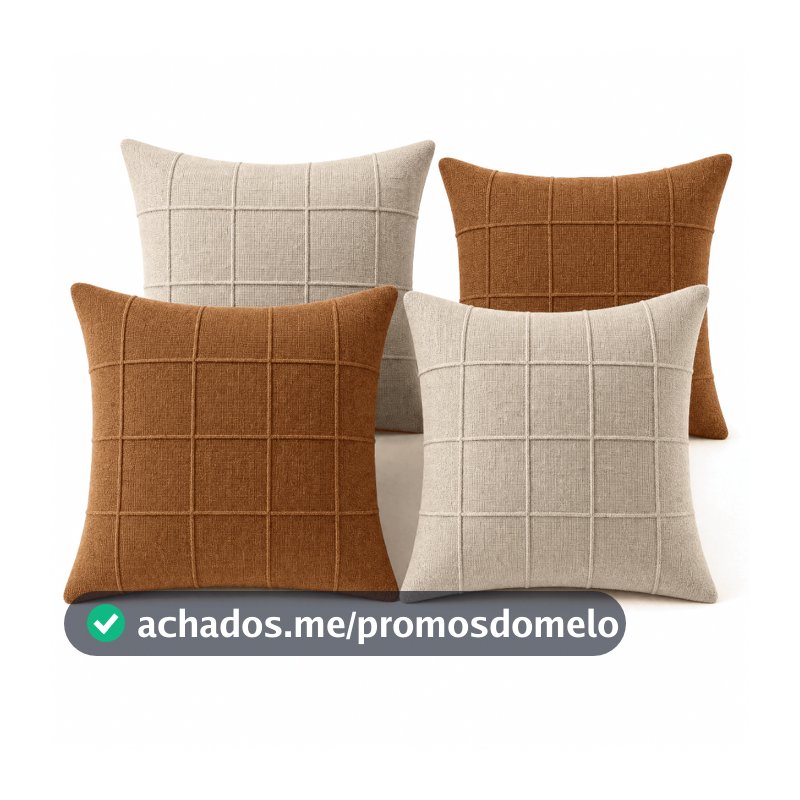 Kit 4 Capas de Almofada Decorativa Linho 40x40 Zíper Rústica Toque Macio Sofá Sala Quarto Decoração