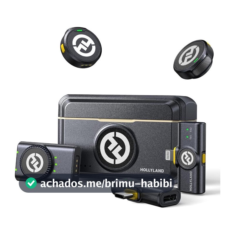 Microfone Lapela Bluetooth sem fio Hollyland Lark M2 Versão Lighting USB-C Câmera Combo Duo Original