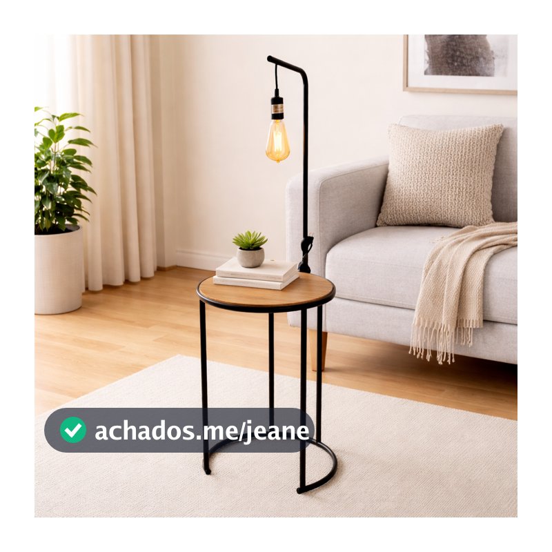 Luminária com Mesa Integrada: Mesa Auxiliar/De Canto com Luz LED, Braço Articulado e Interruptor, Perfeita para Leitura,