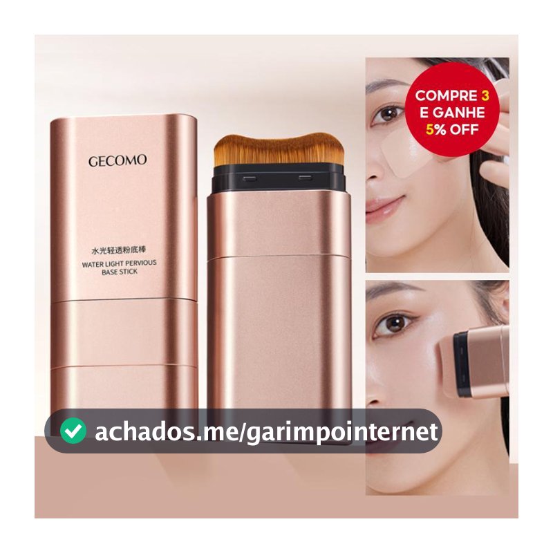 Gecomo Base em Bastão Skin Illusion - Hidratante, Leve e de Longa Duração | Base e Corretivo Sem Emenda para um