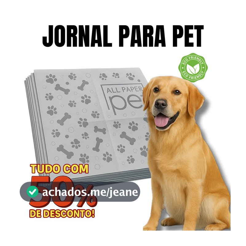 Jornal Papel Pet Limpo 2KG, 3KG, 4KG, 5KG, Tapete Pet Biodegradável FOLHAS GRANDES 64 ×58