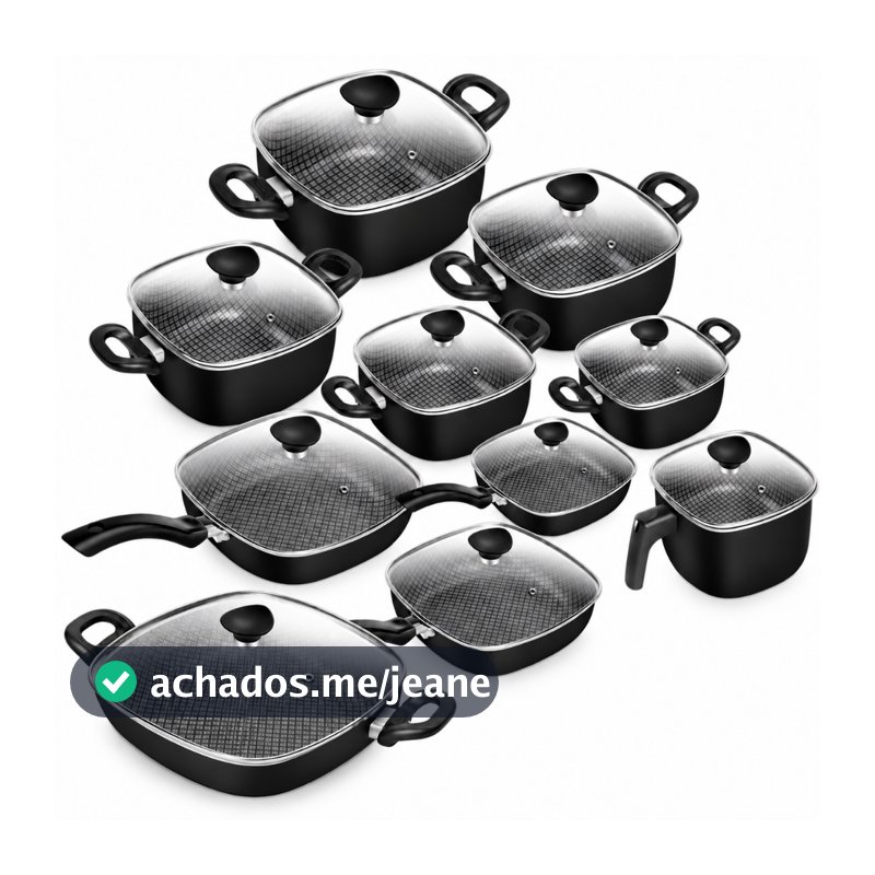 Jogo de 10 Peças Patolux Antiaderente Preto