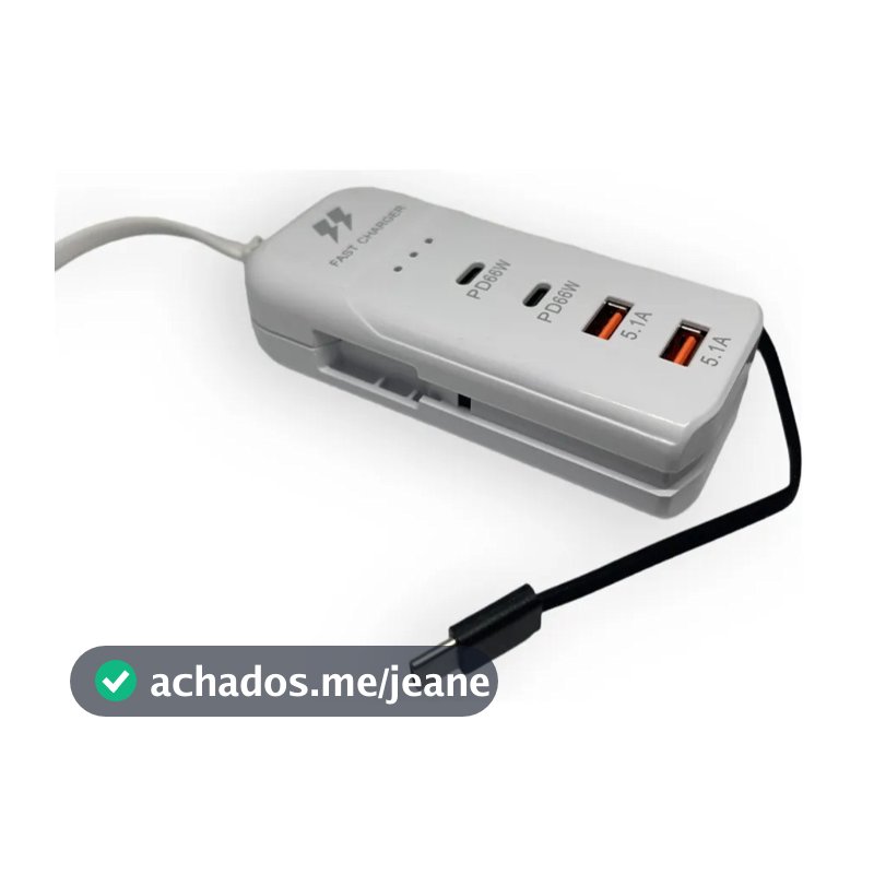 Carregador de Mesa Turbo Rápido 5.1A Possui 2 USB/2 Tipo-C E Um Carbo Tipo C 66W - Mihou.se