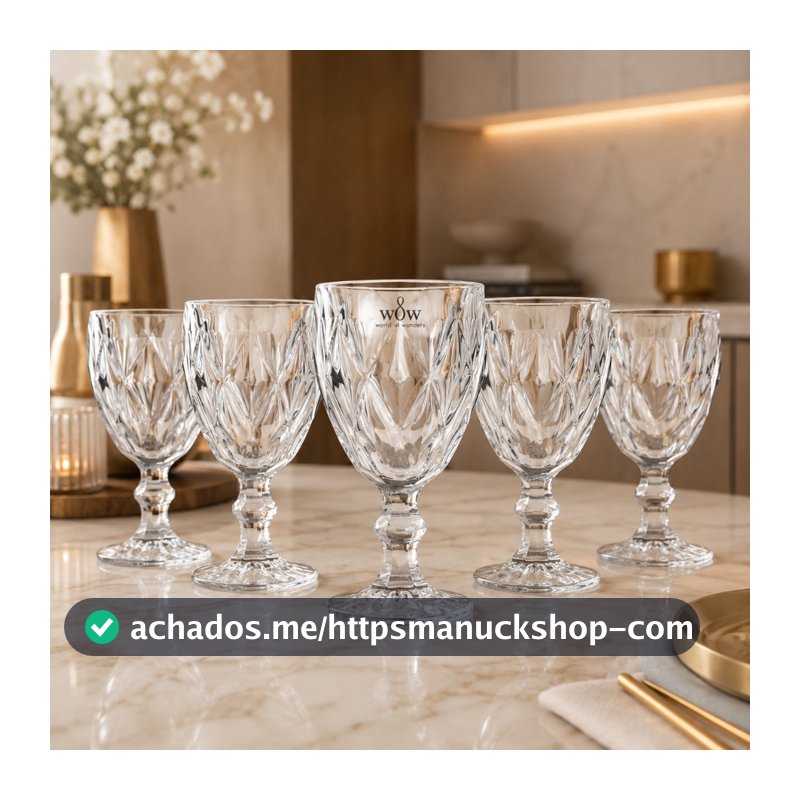 Jogo De Taças De Vidro Diamond Cristal 330 ml 6 Peças