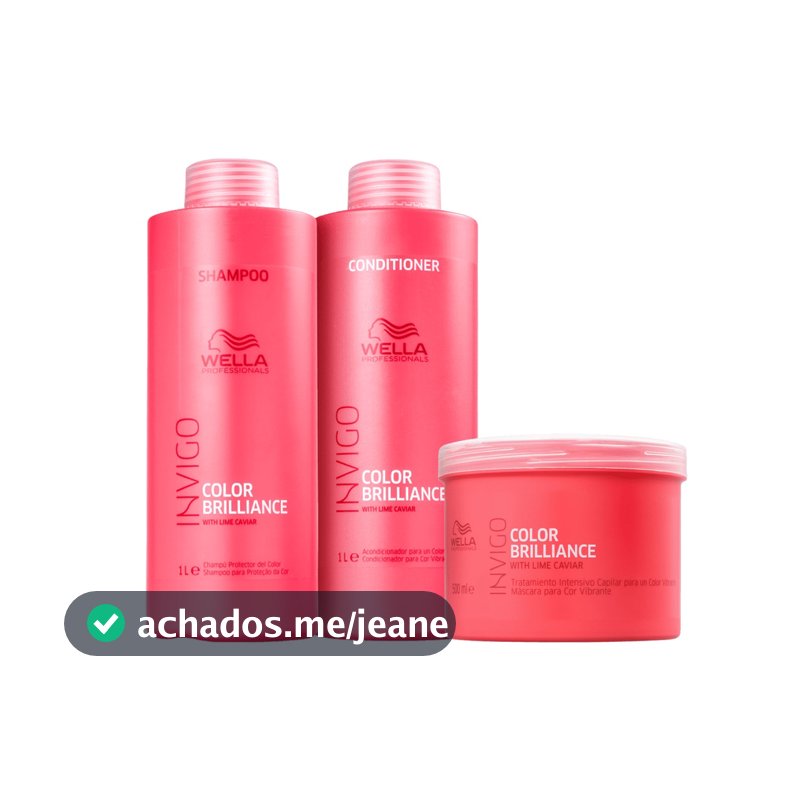 Kit Shampoo, Condicionador e Máscara Brilliance - Wella