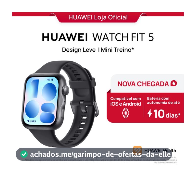HUAWEI WATCH FIT 5 | Smartwatch Watch | 182" AMOLED Lightweight Design | Mini Workout | 64 GB | GPS