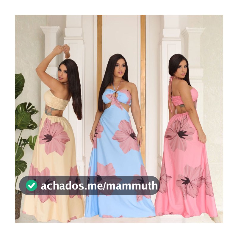 Vestido Longo Azul Claro Floral Elegante Feminino | Moda Festa Sexy e Sofisticada .