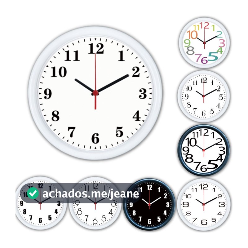 Relógio de Parede ou Mesa 15cm Redondo NÚMEROS Bela Casa Relógios