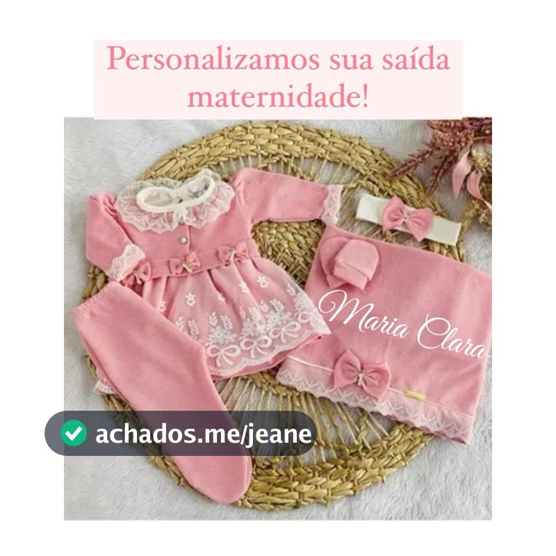 Kit Saída de Maternidade Feminina: Vestido de Tricô para Recém-Nascido (0-2 Meses)