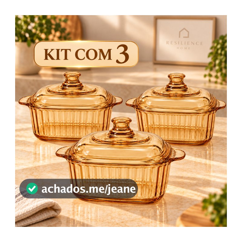 Travessa de Vidro Âmbar com Tampa 800ml/90ml Para uma Mesa Requintada Memorias