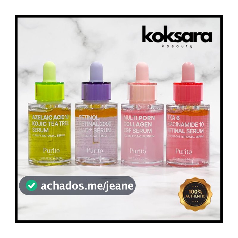 Purito Niacinamida 10 Retinal/Soro Tea Tree/Retinol 2000 NAD +/Colágeno Multi PDRN EGF 30ml