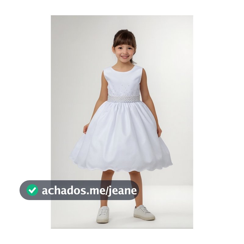 Vestido Infantil Festa Branco Daminha Casamento Batizado