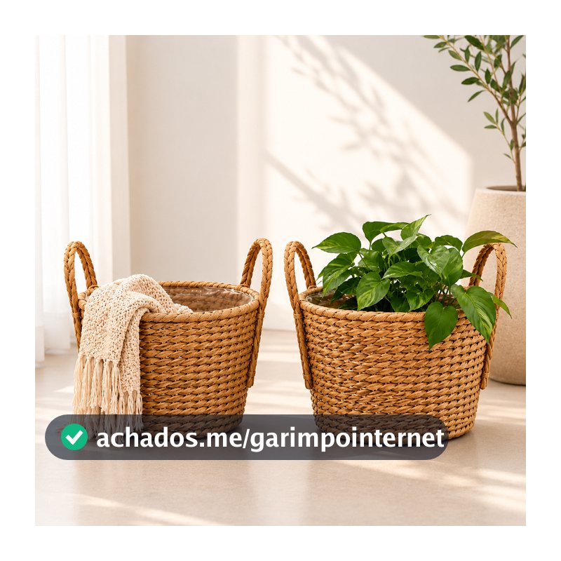 Cestos Vaso Cachepo De Fibra Para Plantas Organizadores Decorativos Roupas Salas Quartos Banheiros