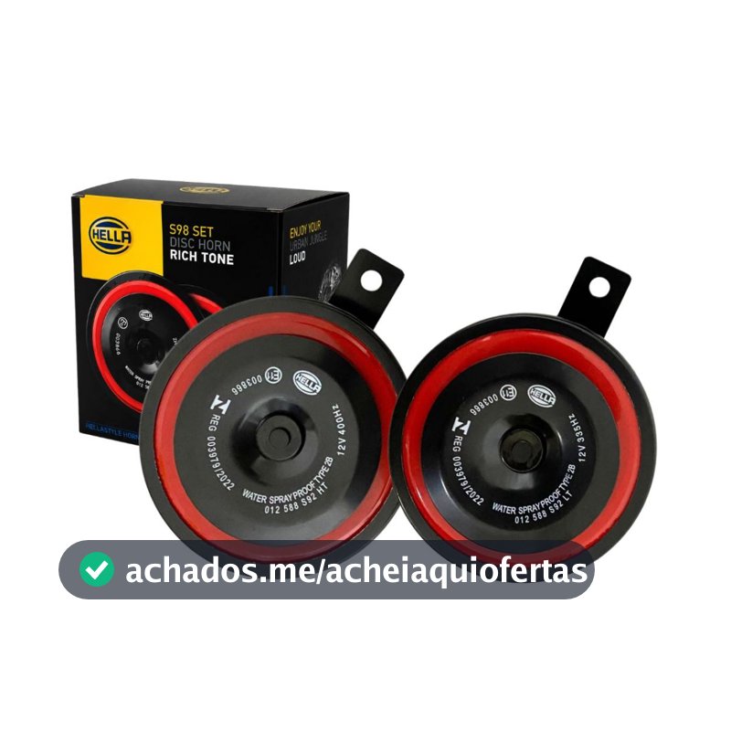 Buzina Dupla Paquerinha Grave Agudo Para Automotivo Ford Volkswagen Chevrolet Fiat 12v 115 dB