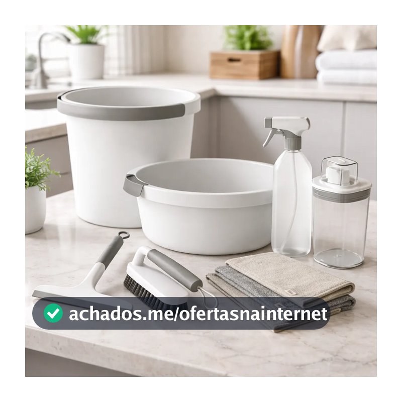 Kit Organização e Limpeza Lavanderia OU 7 peças Linha Flow