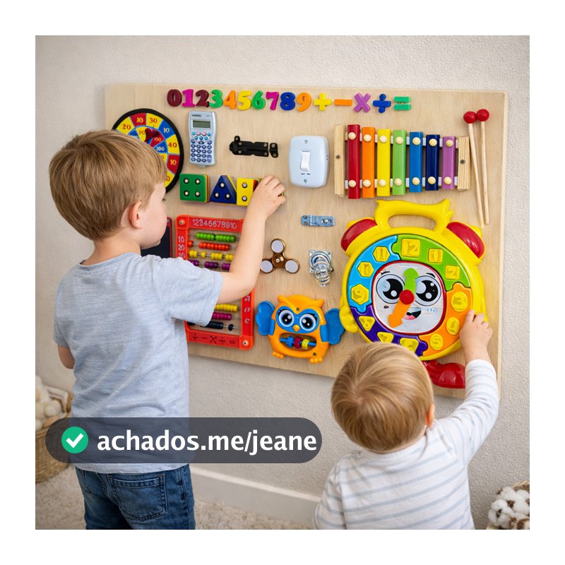 Painel Sensorial Montessoriano Educativo / Placa de Atividades/ Tamanho Grande e Medio / Brinquedo