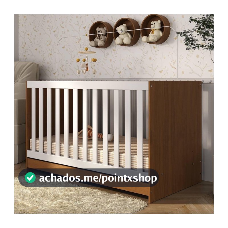 Berço 3 em 1 com Colchão Incluso Doce de Leite Multimóveis MP4244 Minicama e Sofá