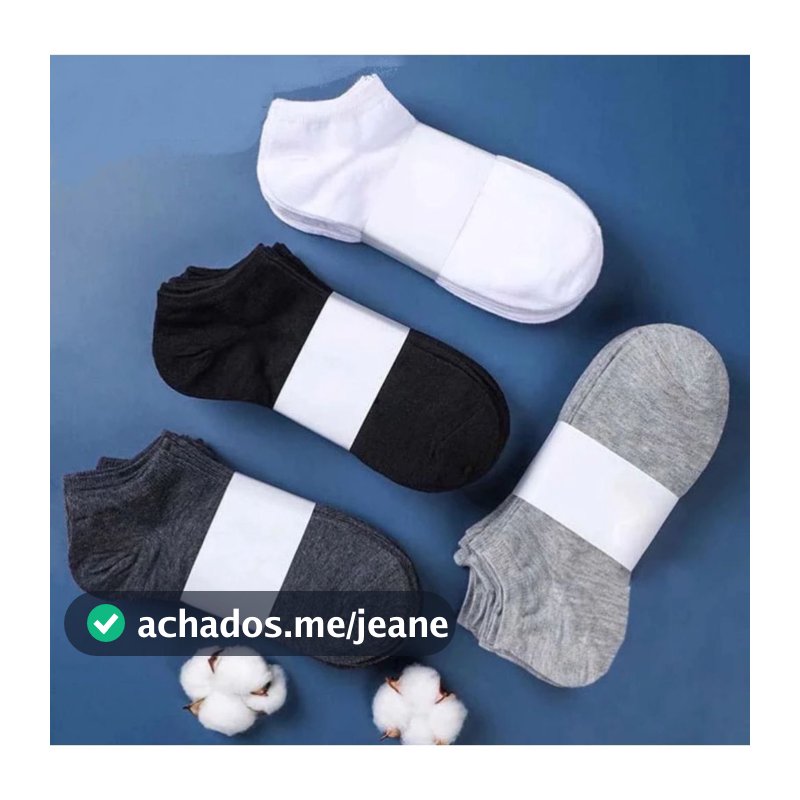 Kit 3, 6, 9, 12, 15 pares de meias masculinas de algodão puro,
