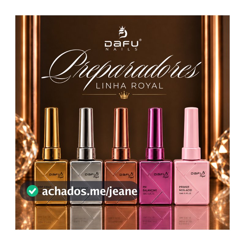 Kit Preparadores de Unhas DAFU PH Balancing Desidratador Primer Ultrabond Base Top Coat 10ml