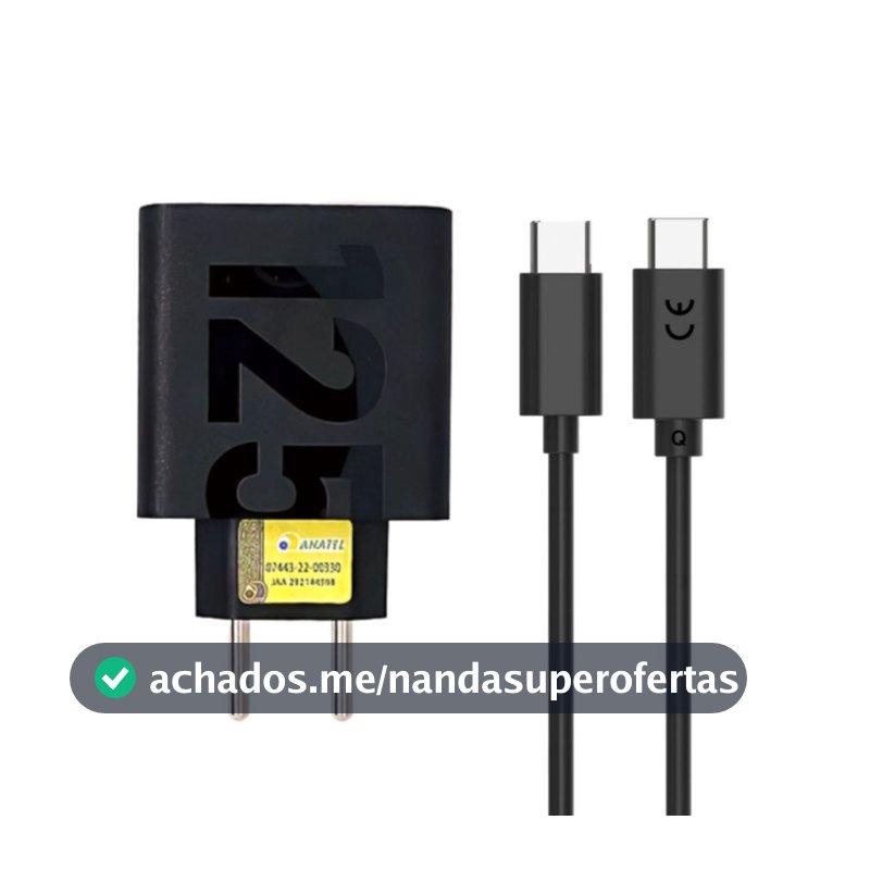 Carregador Super Turbo Rápido 125w Tipo C para celular 30w 50w 68w 168w