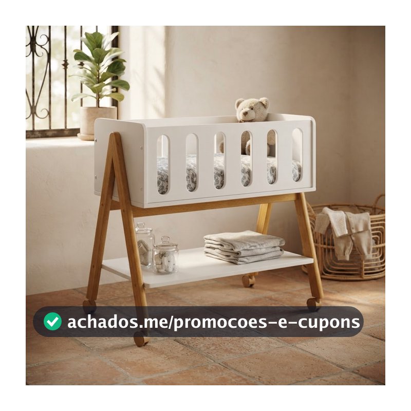 Mini Berço Sissi com Rodinhas | Ideal para o Quarto do Bebê | Matic Móveis- com Rodízios