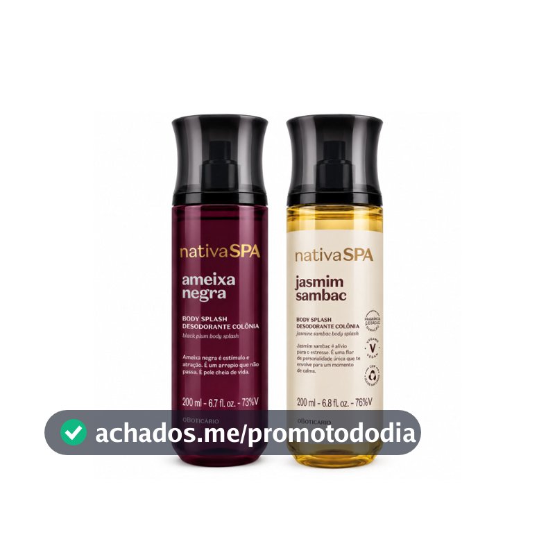 Kit Duplo Body Splash Nativa SPA – Ameixa Negra e Jasmim Sambac – 2x200ml
