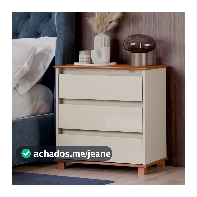Mini Cômoda Criado Mudo Mesa de Cabeceira Gaveteiro 3 Gavetas Quarto Cama