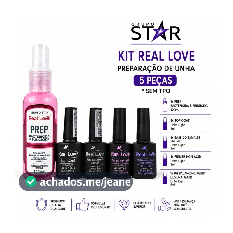 kit Alongamento de Unha Completo 5 Peças - Real Love