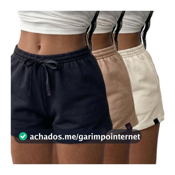 Kit 3 short feminino basico feminino de moletom bermuda feminina basica short curto short moletom feminino Shortinho