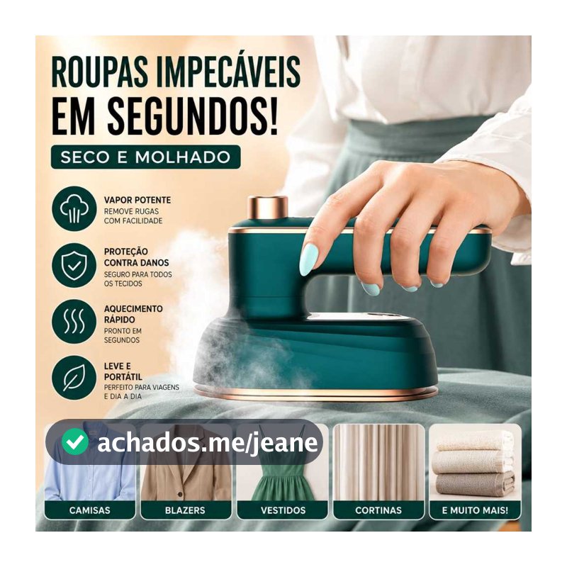 Mini Ferro De Passar Roupas Para Viagem Elétrico Portátil Pequeno Bivolt 110v e 220v
