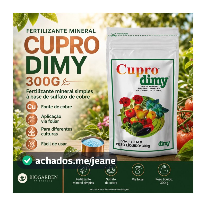 CUPRO DIMY 300 g — Fertilizante Foliar à Base de Sulfato de Cobre