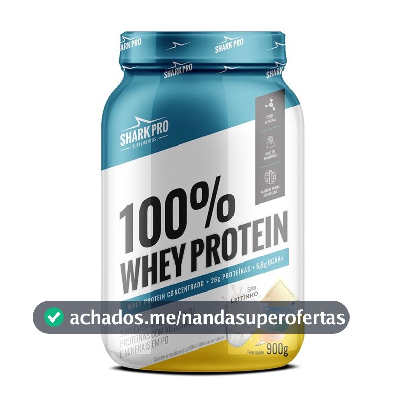 Whey Protein concentrado 100% Shark Pro 900g sabores