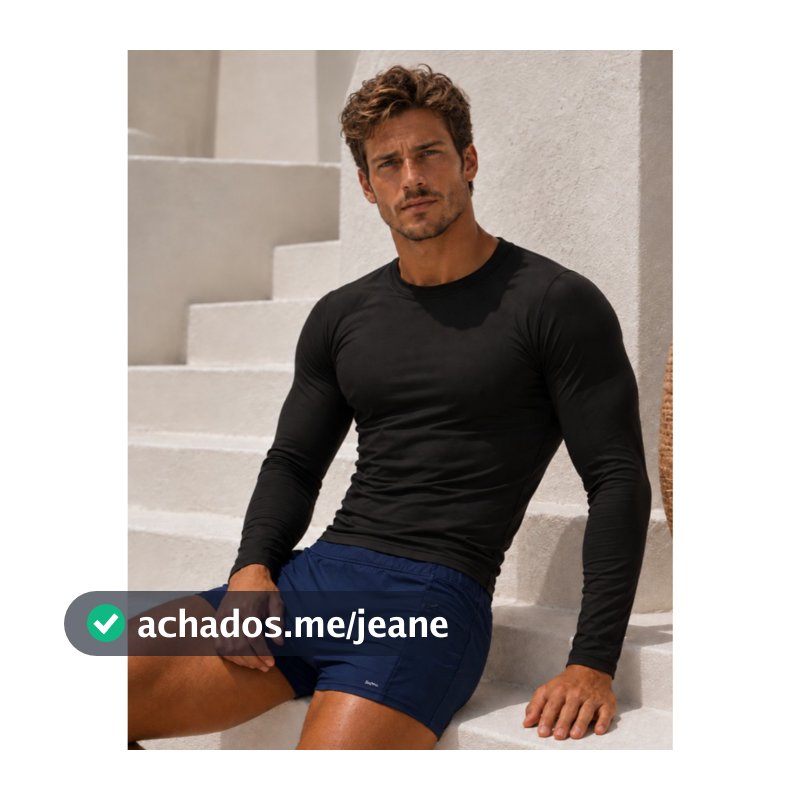 Kit Masculino Camisa Térmica Proteção Uv50  + Sunga Boxer Tradicional Zíper Bolso Forrada Moda Praia