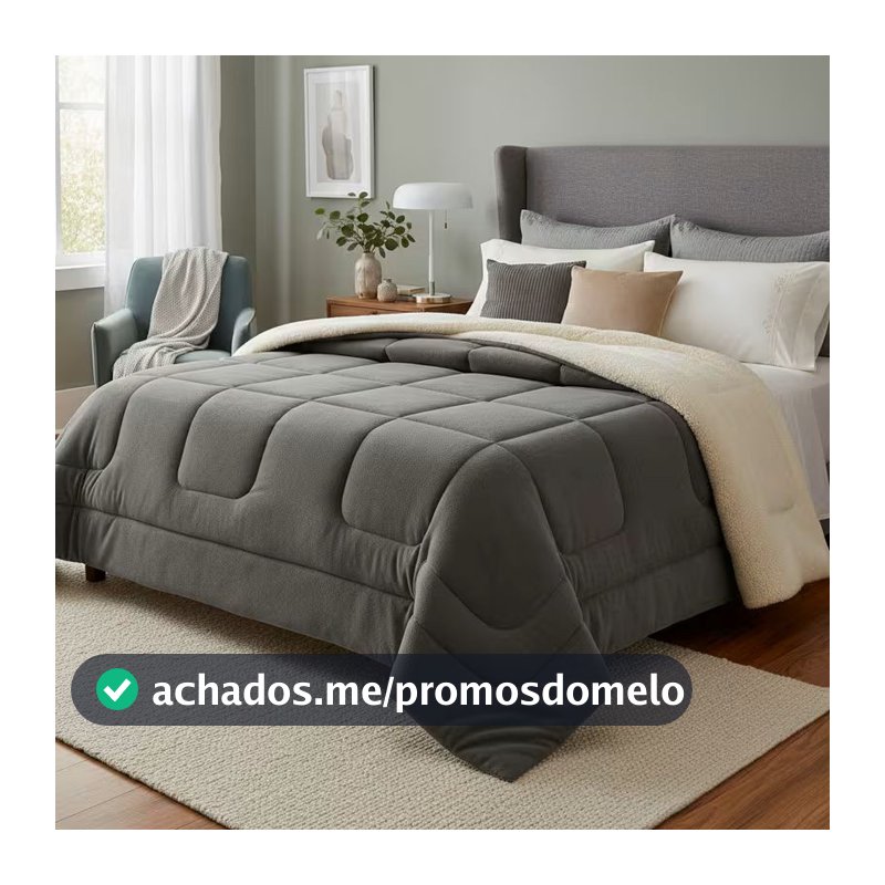 Cobertor Manta Cama Casal Sherpa Edredrom Pele de Carneiro para o Frio Toque Macio