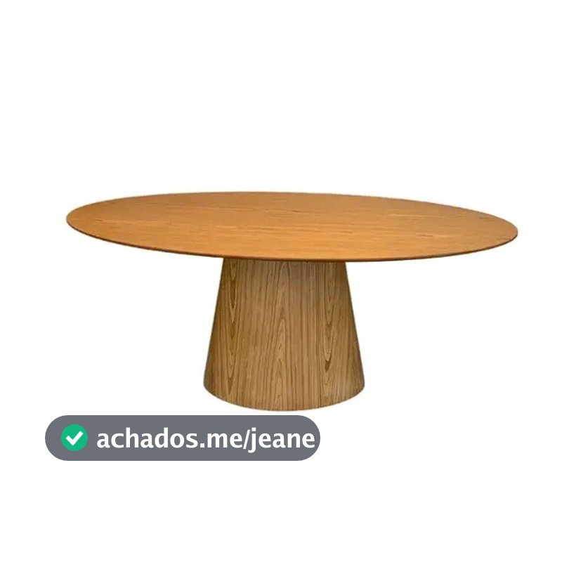 Mesa De Jantar Oval Cone 160x90 Cm Freijó Cor Marrom