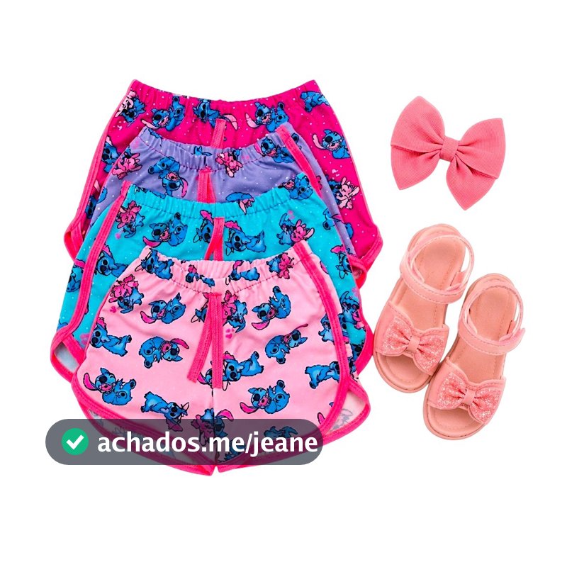 Short Infantil Feminino Menina Estampado Suplex Confortável Verão