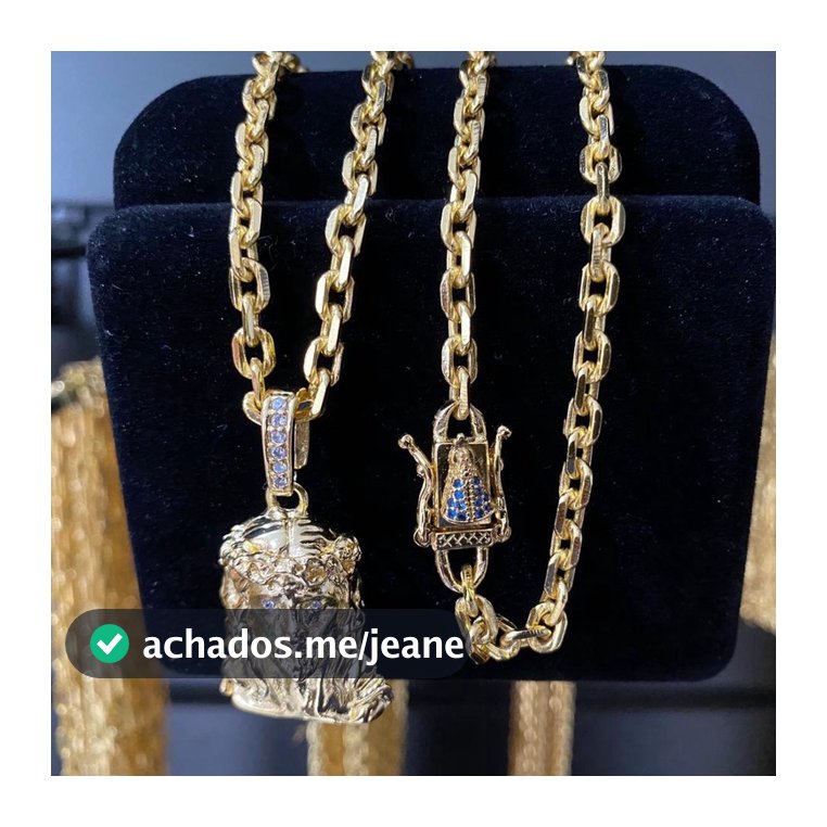 Cordão cadeado com fecho especial 4 mm/70 cm MOEDA ANTIGA Banhado Ouro